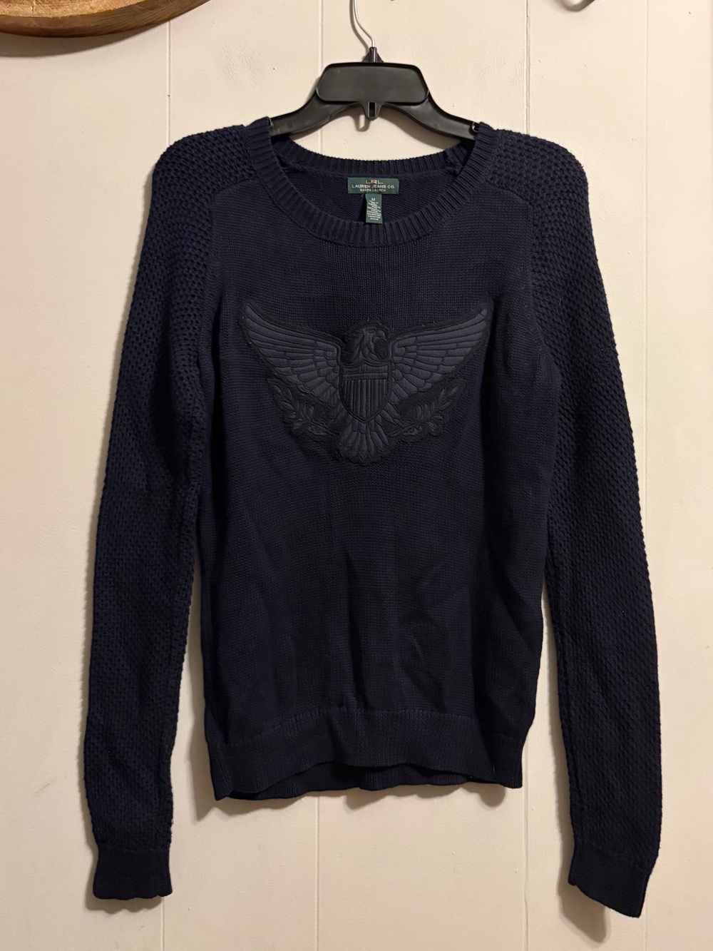 Lauren Ralph Lauren Navy Embroidered Eagle Sweater